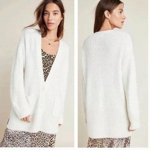 A by Anthropologie Ursa Cardigan Women's Oversized S Ivory Slouchy